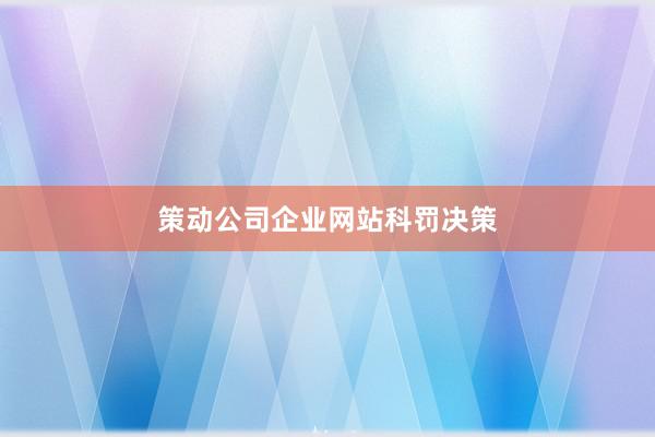 策动公司企业网站科罚决策